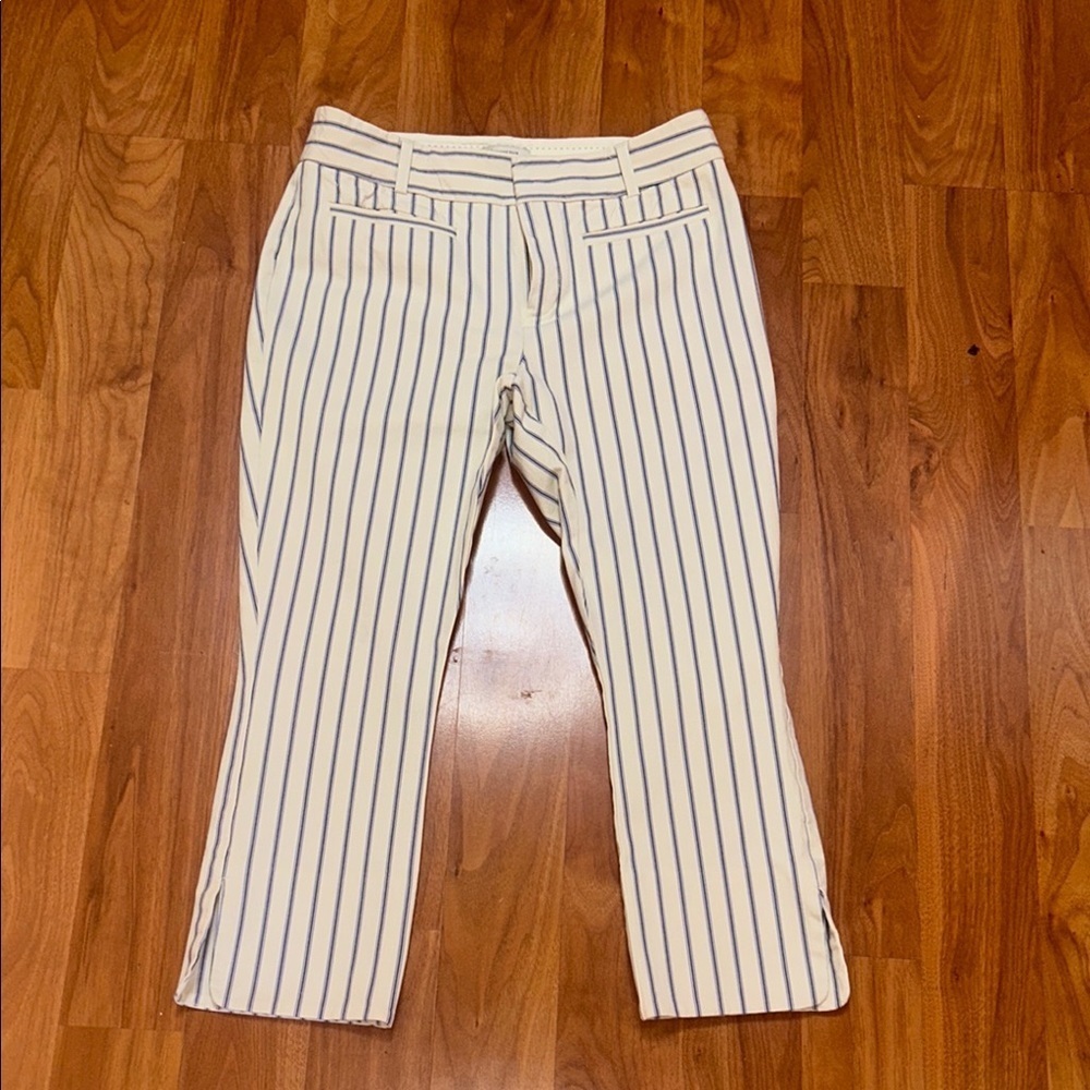 Anthropologie White and Blue Casual Jeans with Tailored Look